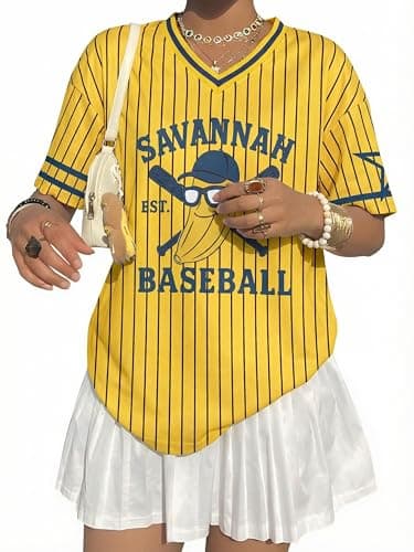 Baseball Banana Jersey Shirts for Women - Baseball Savannahv T-Shirts Funny Game Day Fan Clothes Tops