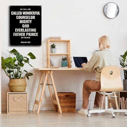 Isaiah 96 Bible Verse Scripture Canvas Wall Art Print - Gifts for catholic Women,for christians,Christian Inspirational Decor for Bedroom, Living Room, Office - Farmhouse Religious Wall Artwork Picture.A-432 - Thumbnail 3