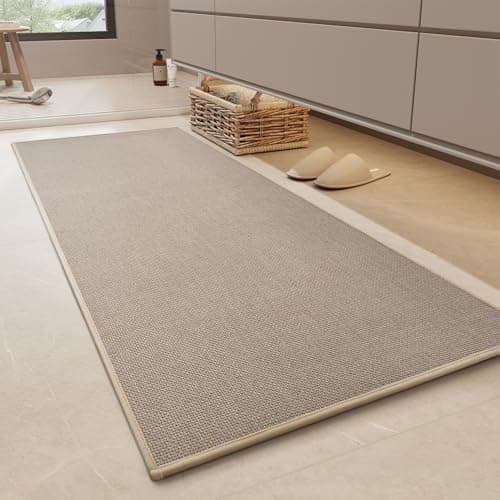 MontVoo Bathroom Runner Rug-Ultra Thin Non Slip Bath Mat Runner for Bathroom Mat Quick Dry,24"x47",Beige - Image 1