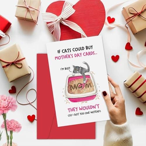 Funny Mother's Day Cards for Mom, Funny Mother's Day Card for Cat Lover, Perfect Card for Mum,Humor Mothers Day Gifts for Women,Unique Gifts for Mothers Day - Thumbnail 5