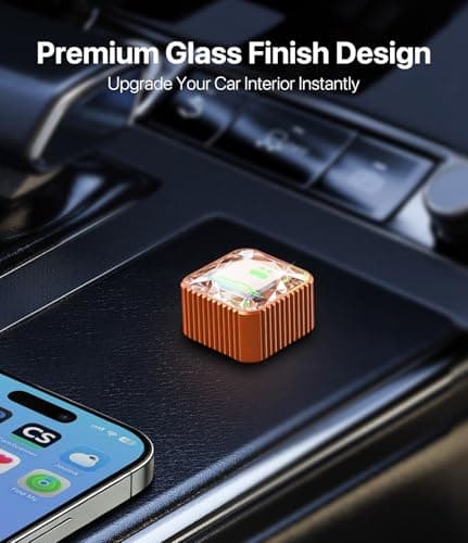 2026 Wireless CarPlay Adapter for iPhone, Premium Glass Finish Design, 5s Auto-Connect, Mini Wireless CarPlay Dongle Compatible with Apple CarPlay, Plug & Play for Factory Wired Cars, Low Latency - Thumbnail 2