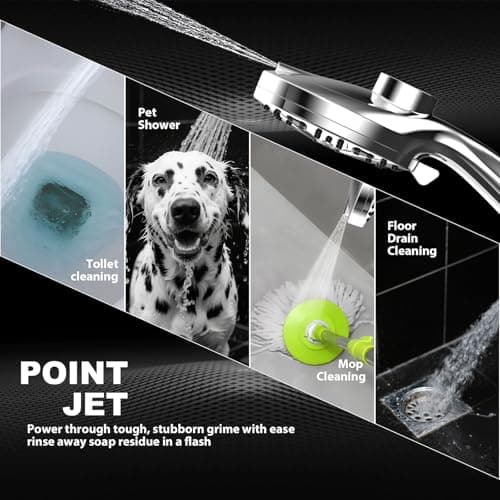 Rain Shower Head with filtered Handheld High Pressure rainfall Shower Heads with Handheld Spray Combo Adjustable one-piece stand daul shower head Built-in Magnetic Docking and Power Jets - Thumbnail 5