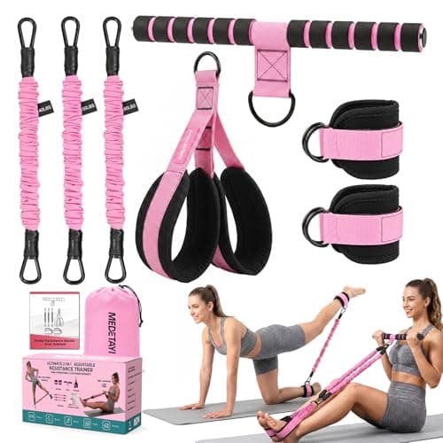 MEDETAYI Pedal Resistance Band, 40/50/60 lbs with Handles & Ankle Straps - Image 1
