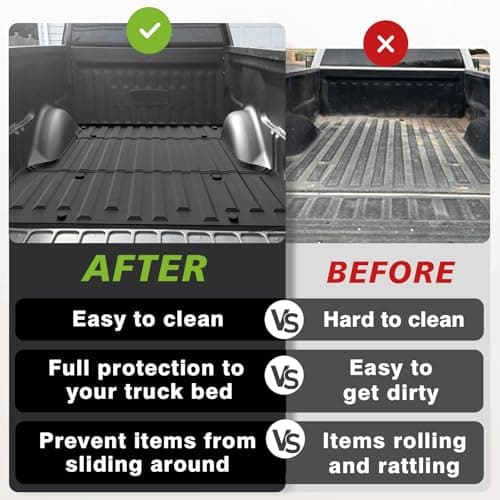 TripleAliners Truck Mat Compatible with 2004-2014 Ford F150 Accessories 5.5FT Accessories, Truck Bed Mat Heavy Duty Custom Fit All Weather Protection TPE Pickup Liner - Thumbnail 6