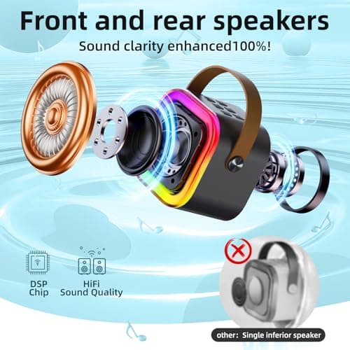 Kinglucky Mini Karaoke Machine for Kids, 2025 TOP Birthday Gifts Ideas for 3-12 Year Old Girls, Christmas Party Gifts Kids' Personal Video Players Accessories with 2 Wireless Microphones - Black - Thumbnail 2