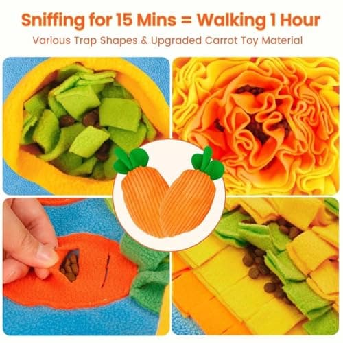 Snuffle Mat for Large Dogs, 32'' x 20'' Interactive Puzzle Sniff Mat Dog Food Mat, Durable Slow Feeder Dog Feeder Puzzle Toy for Training and Stress Relief, Easy to Clean - Thumbnail 3