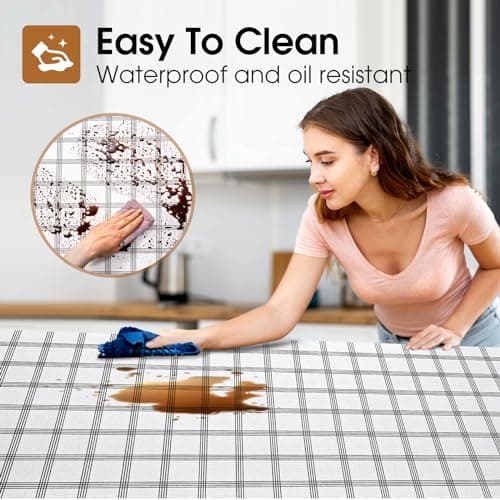 Beautysaid Shelf and Drawer Liner for Kitchen Cabinet, Non Adhesive Non Slip Shelf Paper Waterproof Washable Thickened for Dresser Pantry Shelve Bathroom Protector Liner(Plaid,12 in x 10 FT) - Thumbnail 3