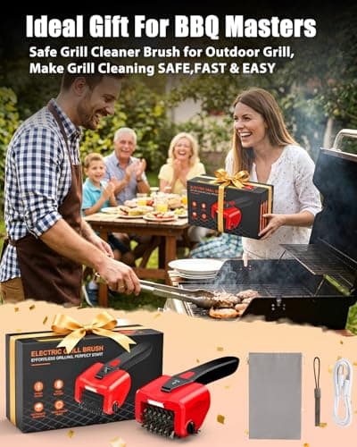 Electric Grill Brush-Bristle-Free Spinning-Grill-Cleaning-Brush-Outdoor-Automatic-BBQ-Grill-Cleaner with LED,Dual-Speed Motor,4500mAh Rechargeable Motorized Power Barbecue Safe Heavy Duty Tool - Thumbnail 5