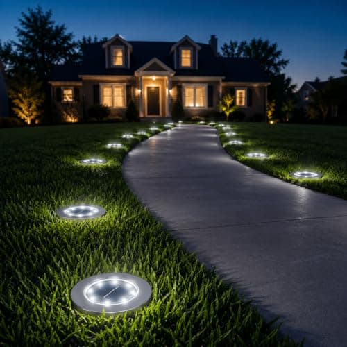 INCX 4.6 inch Solar Lights Outdoor Waterproof,12 Pack Solar Lights for Outside, Solar Garden Lights Landscape Lighting for Patio Pathway Lawn Yard Deck Driveway Walkway, Cold White - Thumbnail 5