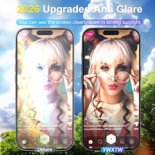 YWXTW 2 Pack for iPhone 16 Pro Max Matte Privacy Screen Protector 6.9 Inch + 1 Set Camera Lens Protector, Anti Spy Anti Glare 16 Pro Max Tempered Glass Film, Anti Fingerprint, Bubble Free - Thumbnail 4