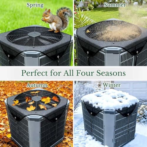 Air Conditioner Covers for Outside units - 32 x 32 Central Air Conditioner ac unit covers outdoor Top Universal Defender Mesh Design (32'' x 32'') - Thumbnail 6