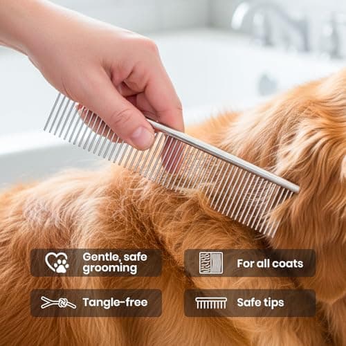 DELOMO Dog Washing Gloves with Comb: Soft and Gentle Silicone Pet Grooming Gloves - Bathing Scrubber Brush Mitt Grooming Shedding Fur Removal Massage for Dogs/Cats/Horse, Grey - Thumbnail 6