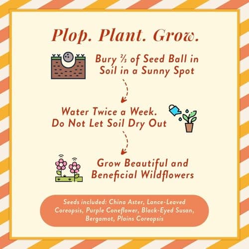 Modern Sprout Wildflower Seed Ball Poop - Eco-Friendly Gift - Non-GMO Hand-Rolled Clay Seed Bombs w/Wildflower Seeds - Plop Plant & Grow Gardening Gift Set for Kids & Adults - (Easter Plop-Pack of 3) - Thumbnail 5