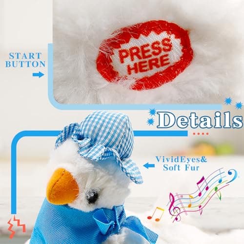 dgdgcool Easter Toys Chicken Laying Eggs Electric Chicken Stuffed Animal Dancing Toy Stuffed Plush Toy with Music - Thumbnail 2