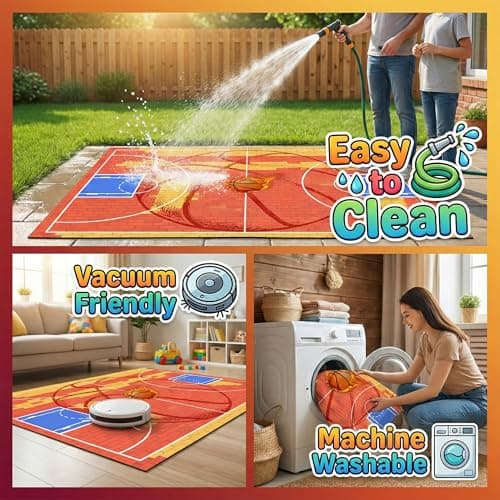 BATATADOCE Basketball Rug - 2.5x4 Feet Boys Bedroom Area Rug Basketball Court Sports Decor for Kids Room Playroom Game Floor Mat - Thumbnail 5