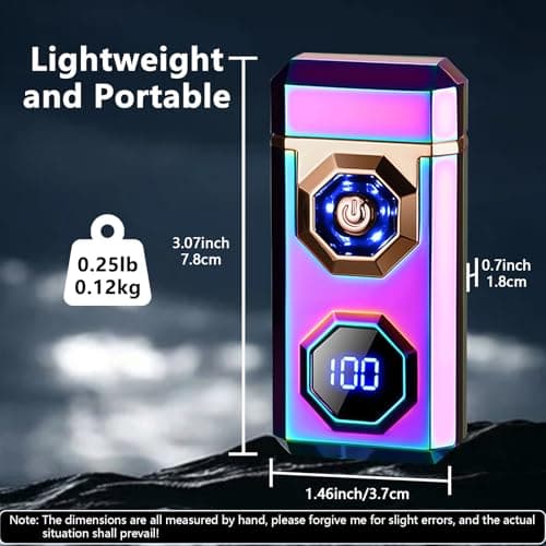 BABOBIU High-Power Arc Lighter - Unique Multi-Color Design, LED Emergency Lighting, USB Rechargeable with Battery Level Display, Zinc Alloy Body for Indoor, Outdoor, Gifts (Color) - Thumbnail 6