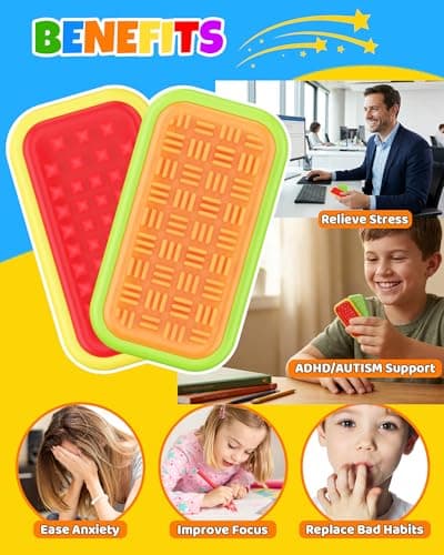 LADFAR Magnetic Sensory Fidget Toys – Family Set Silicone Sliders for Anxiety Relief, Autism & Office Focus, Travel Desk Must-Have for Adults & Kids - Thumbnail 3