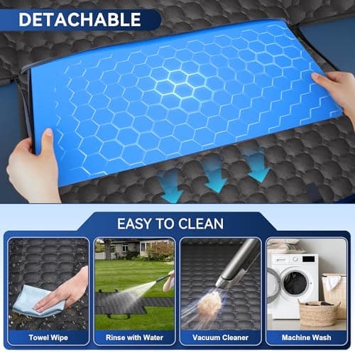 Back Seat Extender for Dogs, PU Leather Waterproof Dog Car Seat Cover for Back Seat with Hard Bottom Holds 400LBs, 2025 Upgraded Sturdy Dog Hammock for Cars/Trucks/SUVs, Anti-Scratch, Easy to Clean - Thumbnail 5