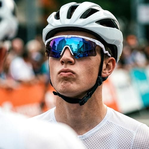 FEISEDY Sunglasses for Men and Women, Polarized Large Retro Rimless Glasses for Baseball, Cycling, Sports (B4073, White Frame/Blue Mirror) - Thumbnail 2