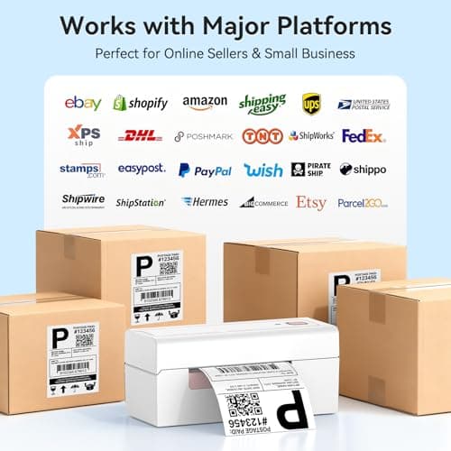 Hoorola Bluetooth Thermal Shipping Label Printer, Wireless 4x6 Shipping Label Printer for Packages, High-Speed Thermal Printer Compatible with Android, iOS & Windows for Amazon, Ebay, Shopify, USPS - Thumbnail 6
