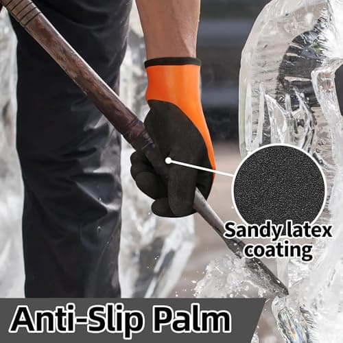 Schwer 2 Pairs 100% Waterproof Winter Work Gloves, ANSI A2 Cut Resistant Freezer Gloves for Outdoor Cold Weather Keep Hands Warm, Thermal Insulated Gloves for Shoveling Snow, Ice Fishing, XL - Thumbnail 5