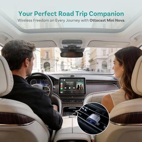 OTTOCAST Mini Nova, 2 in 1 New Gen Wireless Carplay & Android Auto Adapter, Plug & Play, Auto Reconnect USB Dongle, Compatible with OEM Wired Carplay/Android Auto Cars - Thumbnail 6