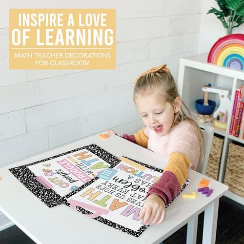 Hadley Designs Math Motivational Posters - 6 Math Posters for Middle School, Elementary School & High School Classroom Must Haves, Teacher Supply for Bulletin Board Set and Composition Classroom Decor - Thumbnail 6