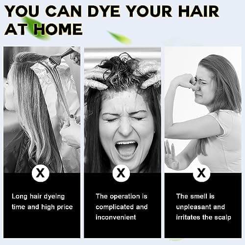 IIIMEIDU Black Hair Dye Shampoo 3 in 1 for Gray Hair, Herbal Ingredients Shampoo Black Hair Dye for Women Men, Grey Coverage Shampoo 500ml - Thumbnail 3