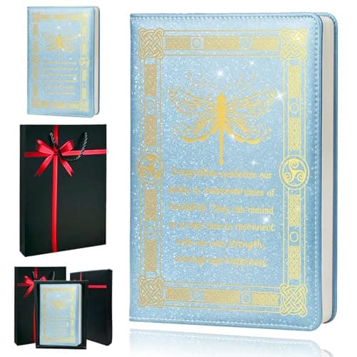 QDWXDEL Dragonfly Gifts for Women,Journal for Women,A5 Hardcover Leather Journal - 200 Pages Premium Paper Notebook, Journal Notebook for School, Work (Dragonfly Sky Blue) - Image 1