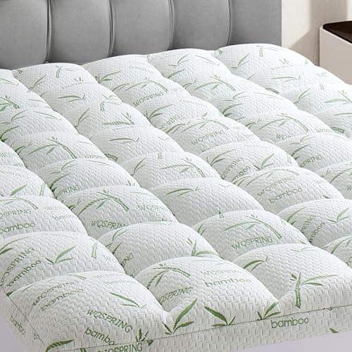 3 Inch Memory Foam Mattress Topper Queen Size Viscose from Bamboo Extra Thick 1300 GSM Quilted Fitted Protector Pillow Top Cover for Back Pain Deep Pocket Up to 21 Inches - Image 1