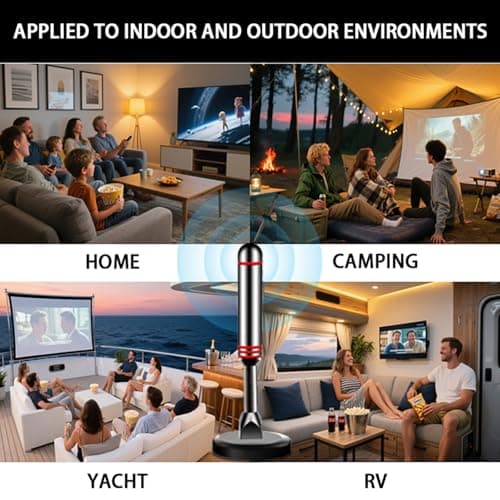 TV Antenna for Smart TV Indoor, Digital HDTV Antenna with Magnetic Base, 360° Long-Range Amplified 4K 1080p Signal Booster, TV Antenna Indoor for Local Channels Long Range Reception (5.3 in) - Thumbnail 4