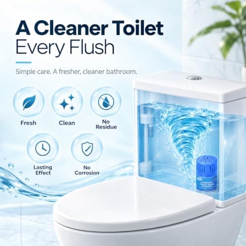 OceanBreezy Automatic Toilet Bowl Cleaner Bottles, 3 Pack In-Tank Toilet Cleaner for Stain Build-Up Prevention, Blue Long-Lasting Toilet Tank Cleaner, Septic Safe, Fresh Scent, Up to 3 Months Each - Thumbnail 6