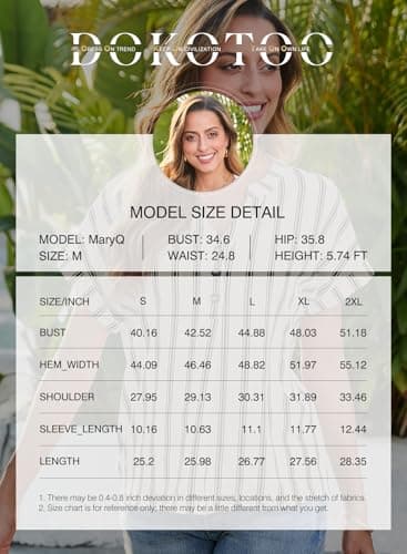 Dokotoo Womens Shirts Short Sleeve V Neck Button Tops for Women Trendy Lightweight Striped Color Block Business Casual Tops for Women 2026 Blouses Green Medium - Thumbnail 6