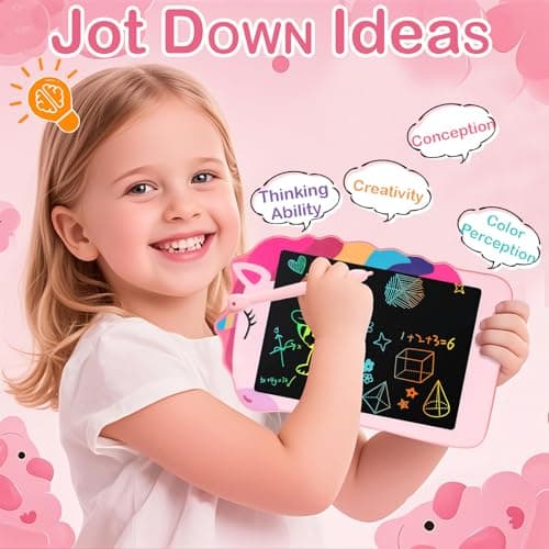 Unicorn Toys LCD Writing Tablet for Girls Kids, Colorful Toddler Toys Drawing Board, Educational Kid Toys Doodle Pad Toys for 3 4 5 6-12 Years Old Girls Boys Birthday Party Christmas Gift, 8.5 Inch - Thumbnail 2
