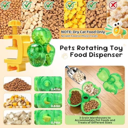 Cat Toy for Indoor Cats, Clover Shape Treat Dispenser,Interactive Puzzle cat Toy for IQ Training,Enrichment Toys as Gifts for Pupies，Cats,Dogs - Thumbnail 5