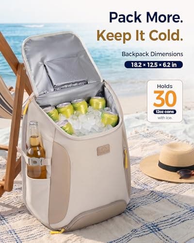MATEIN HER Cooler Backpack for Women with Hook-and-Loop Top Lid for Beach - Thumbnail 4