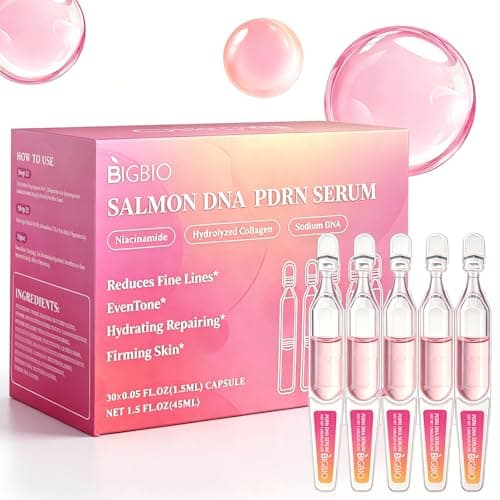 Salmon DNA Serum, PDRN Serum Ampoule for Face, Recombinant Collagen, Hyaluronic Acid, Skin Care For Deep Hydration, Moisturizing, Anti Aging, Firming & Uneven Skin Tone, 0.05 Fl.Oz x 30e - Image 1