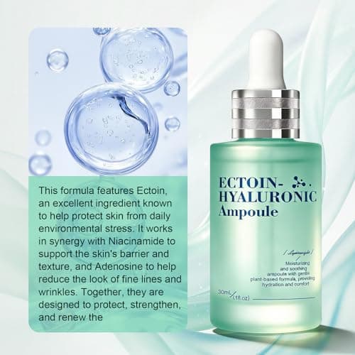 Ectoin Face Serum, Adenosine Firming Serum for Smoothen Fine Lines & Strengthens Moisture Barrier, Oil-Free Anti-Aging Facial Serum for Targeted for Sensitive and Oily Skin - 1.01 fl oz - Thumbnail 4