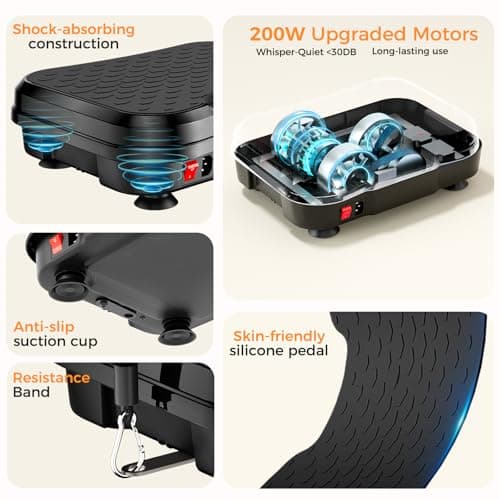 Trekora Vibration Plate Exercise Machine for Lymphatic Drainage, Vibration Platform for Weight Loss, 400 Lbs Capacity Shake Plate Full Body Workout Vibrate Fitness Platform for Home Women Men - Thumbnail 6