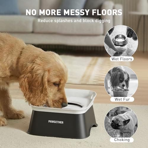 PAWGETHER® No Spill Water Bowl for Dog 2L/68oz Splash Proof Slow Drinking Dog Bowls on Vehicle Travel No Drip Slow Water Bowl for Messy Drinkers Perfect for Small to Medium Sized Dogs - Thumbnail 2