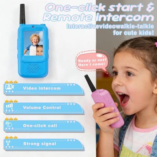 Kids Video Walkie Talkies Toy (Pink-Blue) - Thumbnail 3