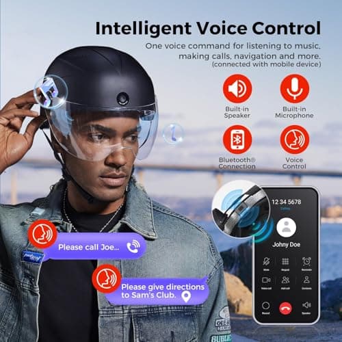 DC Smart Bike Helmet with Cameras Dual HD Front & Rear Video Recorder for Ebike & Electric Scooter, Bluetooth App Control Action Cam Helmet, CPSC Certified (Black) - Thumbnail 3