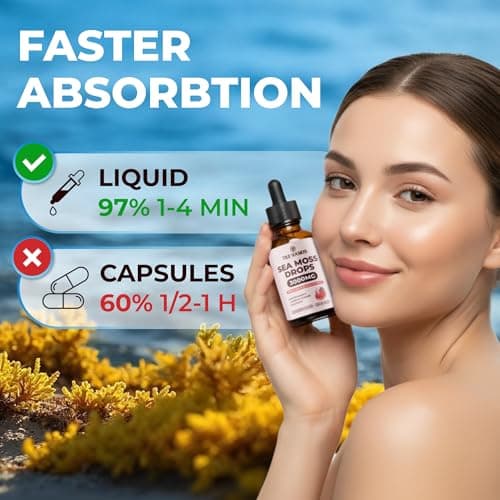 TrueSeaMoss Organic Irish Sea Moss Liquid Drops – Black Cumin Seed Oil, Black Elderberry Extract, Burdock Root, Vitamin C & Zinc – Elderberry Flavor – 30 Servings - Thumbnail 4