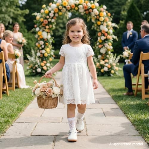 WIDE TOE BOX Toddler Little Girls Mary Jane Ballerina Flats Shoes Slip-on School Party Dress Shoes Uniform Shoes for School White Infant 4 - Thumbnail 2
