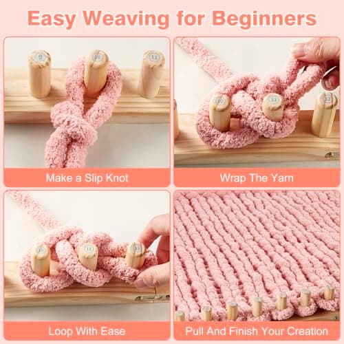 Chunky Yarn Loom for Blankets, Adjustable Portable Extra Loom,48inch - Thumbnail 4
