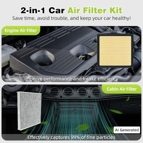 Cabin & Engine Air Filter Fit for Crosstrek (2018-2024), for Outback (2020-2025), for Legacy (2020-2025), for Ascent (2019-25), for Impreza (2017-25), for XV (2018-22), Replace 16546AA16A, 8713958010 - Thumbnail 2