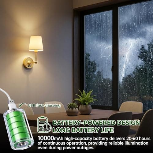 Lightbiz Wall Sconce with Remote, Detachable Rechargeable Battery Operated Wall Light RGB Dimmable Wall Lamp Lighting for Bedroom, Living Room - Thumbnail 5