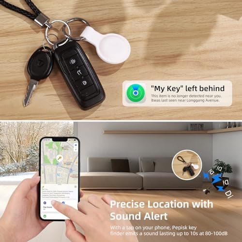 Air Tracker Tags-4 Pack[Apple MFi Certified] (iOS Only), Bluetooth Tracker for Apple Find My, Key Finder and Item Locator Smart Tag for Vehicles, Wallet, Keys, Luggage, Suitcases - Thumbnail 4
