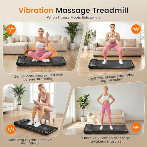 Foldable Under Desk Treadmill with Incline - Compact Portable Walking Pad with Handle Bar for Home Office Small Spaces, LED Display & Remote Control - Thumbnail 3