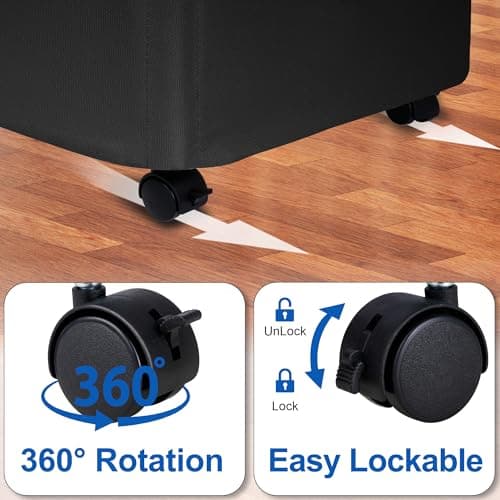 Slim Laundry Hamper with Wheels,25 Gal (95L) Rolling Laundry Basket with lid and wheels Clothes Hamper Foldable Tall Dirty Clothes Basket Sturdy Collapsible Clothes Hamper for Dorm,Laundry Room - Thumbnail 4